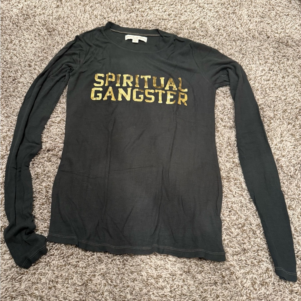 Lightweight dark gray Spiritual Gangster long sleeved shirt. NWOT.